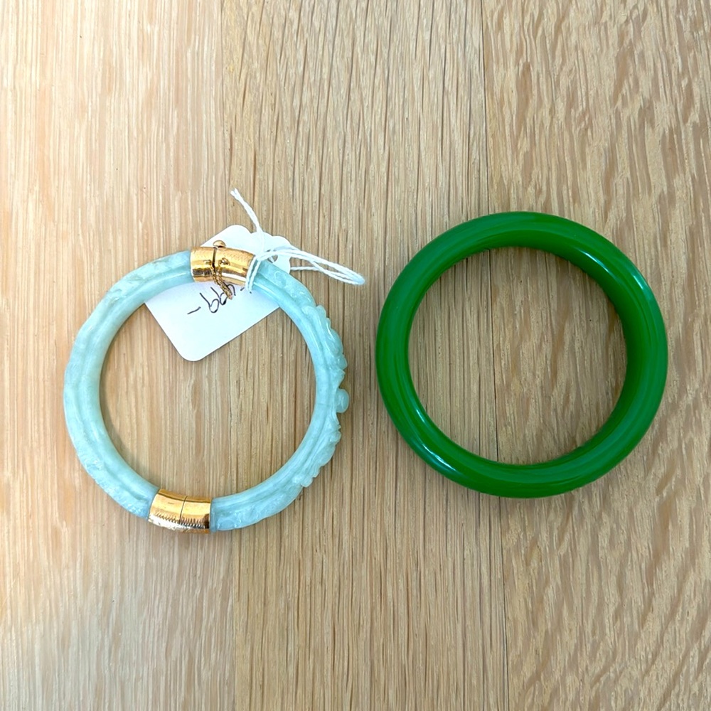 14K Gold Genuine Jade Bangles